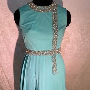 Vintage Turquoise beaded dress.